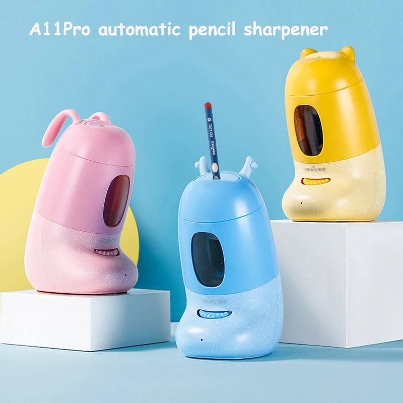 Kids Pencil Sharpener Electric Automatic A11Pro Automatic Pencil Sharpener Automatic Cute Boots Style Cartoon Student Supplies