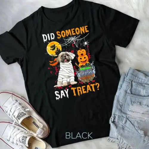 Shih Tzu Dog Halloween Did Someone Say Treat Unisex T-shirt