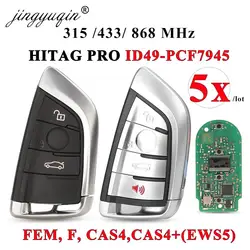 Jingyuqin 5pcs 315/433/868MHZ pcf7953 4B Modificato Smart Chiave A Distanza Fob per BMW F CAS4 2 3 4 5 6 7 serie X5 X6 CAS4 + FEM 2011-2017