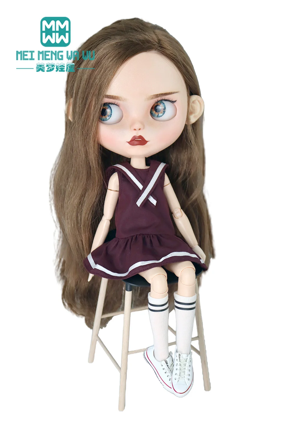 Blyth Azone OB22 OB24 doll accessories Fashion Sailor Uniform School Uniform Denim Skirt toys gift