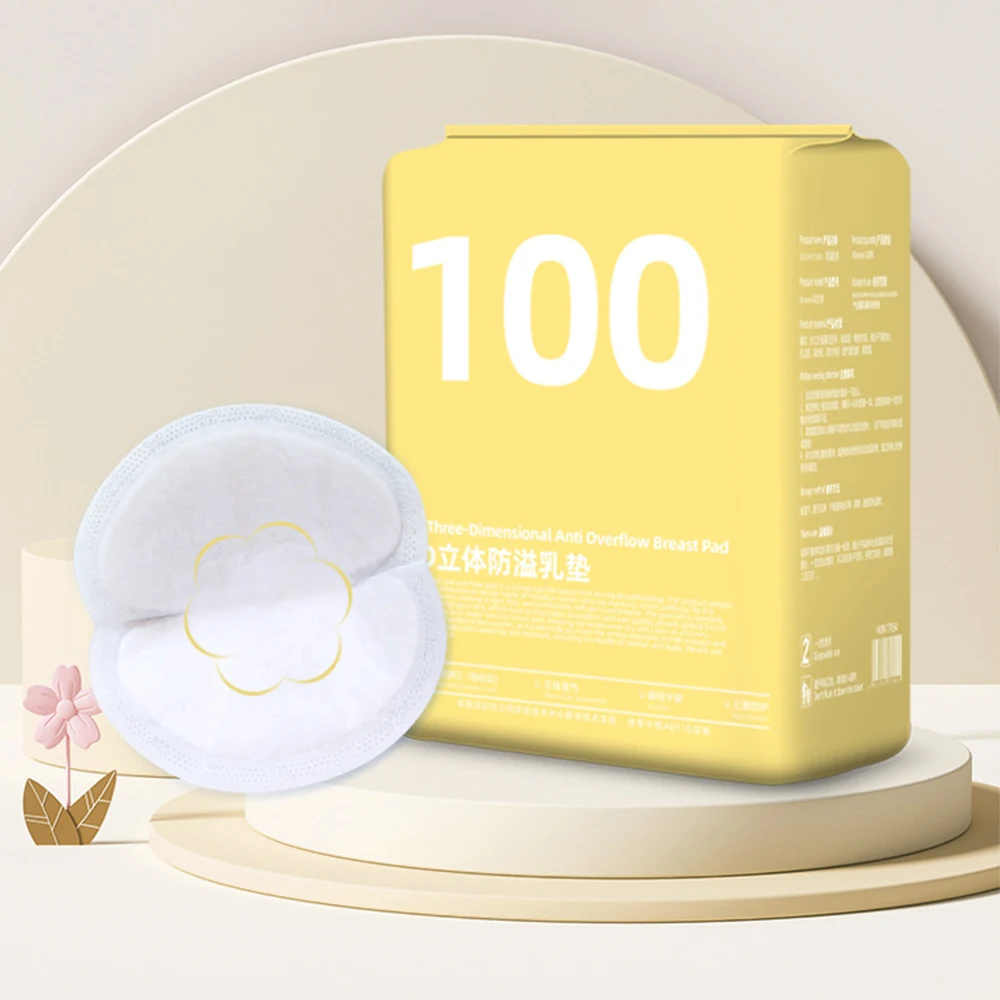 lactation Anti overflow breast pad postpartum disposable Thin style ventilate Leak proof nipple 100 pieces