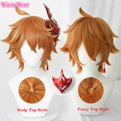 Tartaglia Synthetic Wig Anime Tartaglia Headwear Mask Props Earrings Cosplay Anime Wigs Heat Resistant Hair Party Wigs + Wig Cap