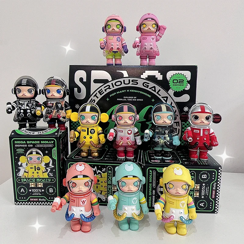 Mega Collection Series 100% Anniversary 2.0 Space Molly Second Generation Guess Package Trendy Blind Box1：1Reproduction