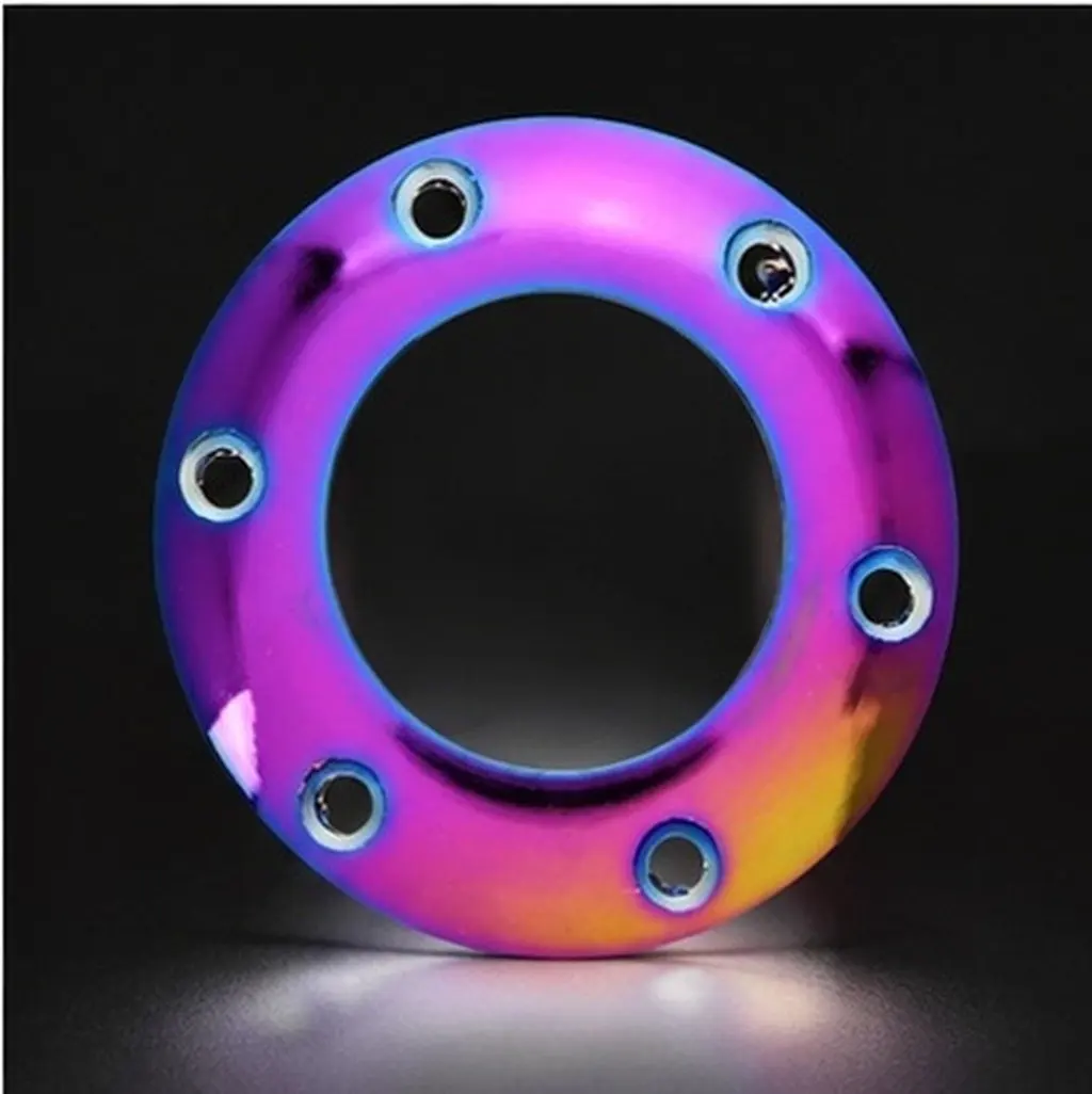 Steering Wheel Horn Button Cover Alloy Colorful Center Ring Car Steering Wheel Adapter Spacer Ring Quick Installation