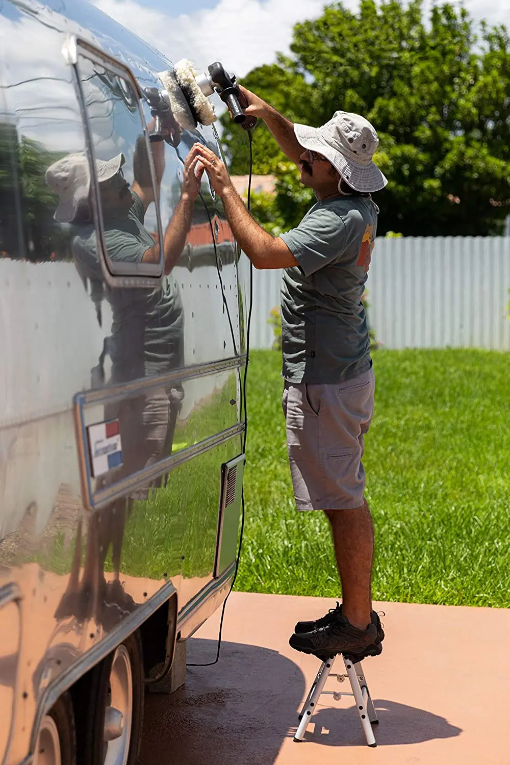 Multifunctional Ladder Aluminium Platform 2-Step Tool Folding Ladder Maximum 150KG Load Anti Slip Double-sided With Thick Stairs