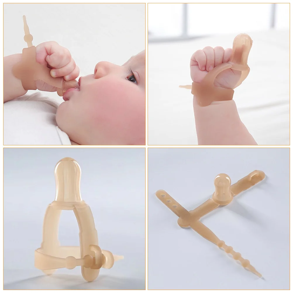 

1Pcs Baby Finger Teether Anti-Bite Thumb Cover Adjustable Hand Strap Design High Temperature Sterilization Safe for Infants
