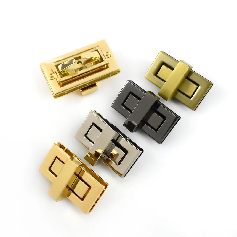 1-5Pc Metal Square Lock Buckle Handbag Turn Twist Locks Clasp Purse Closure Toggle Latch Buckles DIY Bag Replacement Accessories