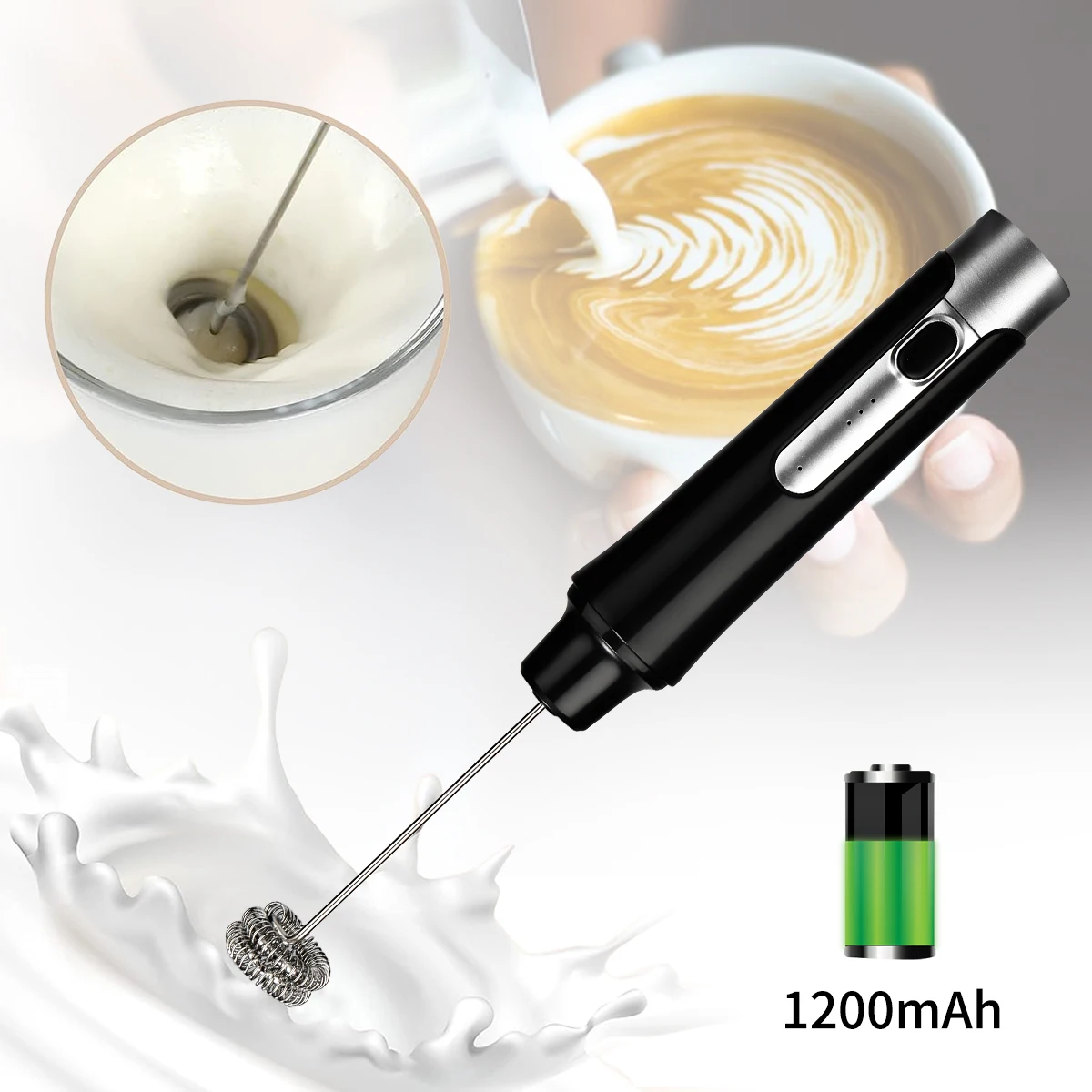 Milk Frother Handheld Foamer Coffee Maker Egg Beater Cappuccino Stirrer Mini Portable Blender Kitchen Whisk Tool