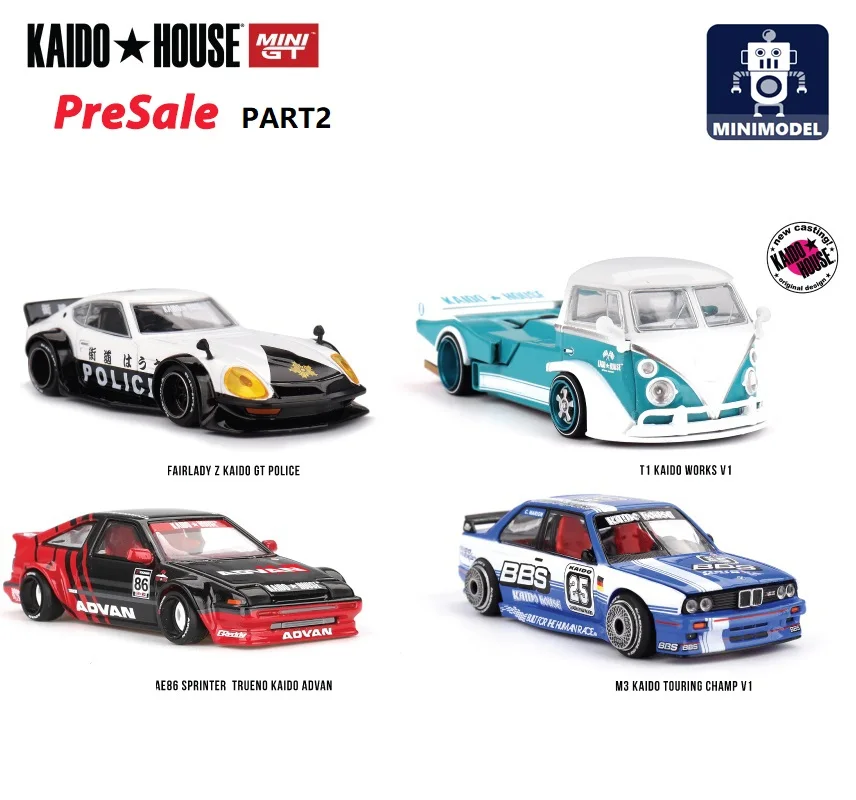 

[Предпродажа] Kaido House x MINI GT 1:64 Fairlady Z Police AE86 Sprinter Trueno ADVAN T1 PICKUP M3 Touring Литая под давлением модель автомобиля