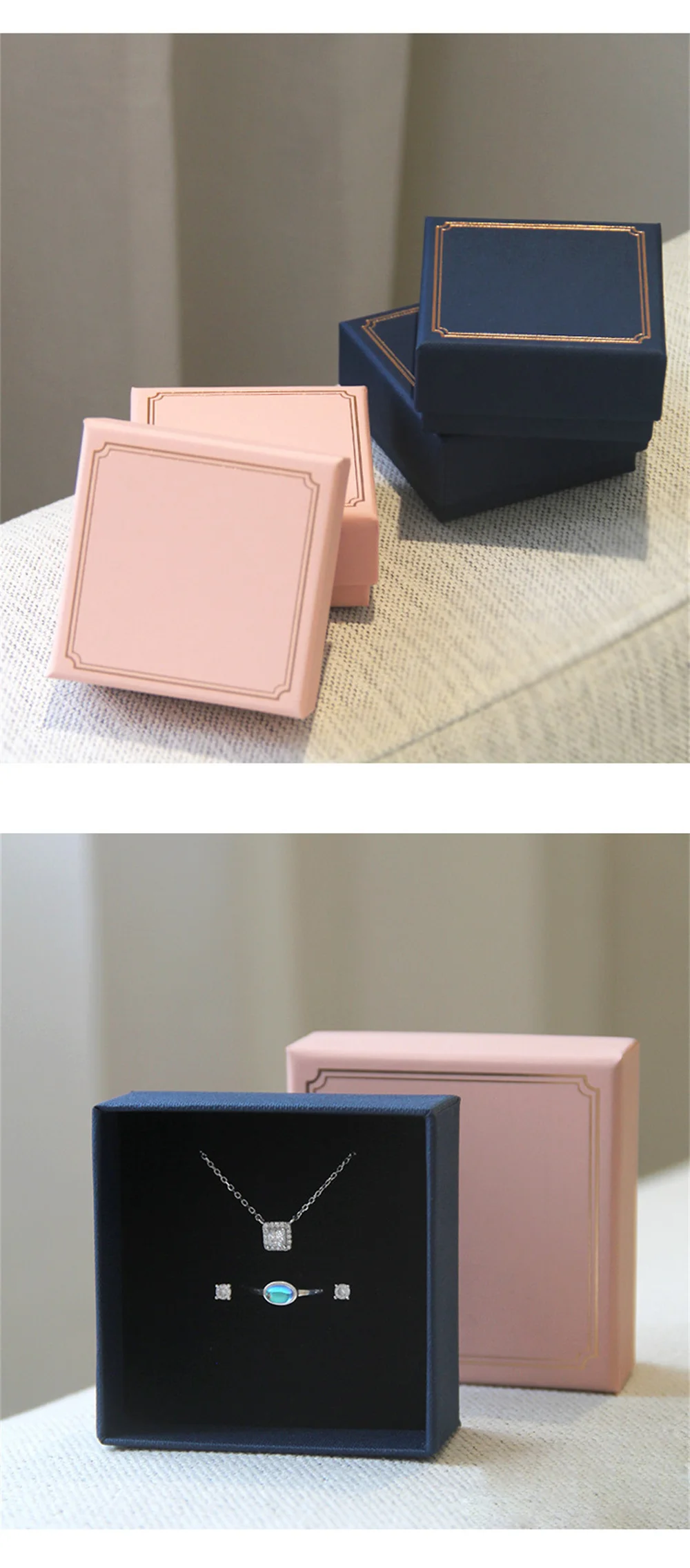 

Paper Jewelry Box Sturdy Square Jewelry Packaging Cardboard Jewelry Box Vintage For Anniversaries Gift Wrapping Festivals