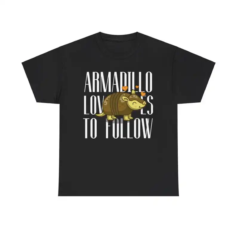 

Armadillo loves to follow, cute t-shirt for couples in a relationship as a birthday / Valentine's Day gift idea