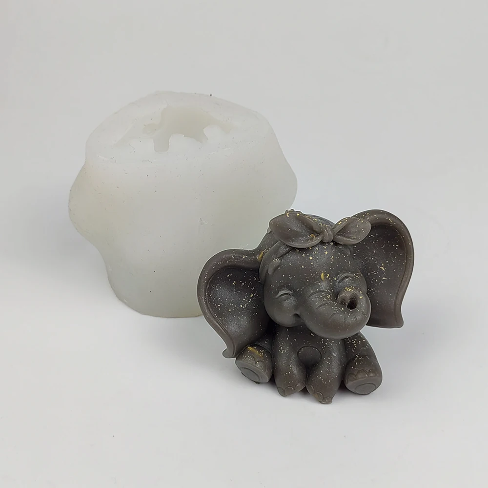 DW0306 Cute Baby Elephant Candle Silicone Moulds Clay Resin Girl Boy Soap Animals Soap Candles Handmade Soap DIY Moulds PRZ