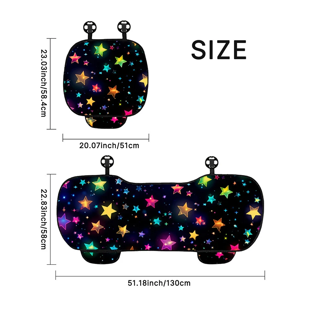 1Pc Mounted Star Printed Car Front and Rear Seat Cushion Comfortable Anti Slip Seat Protector Car Interior Accessories