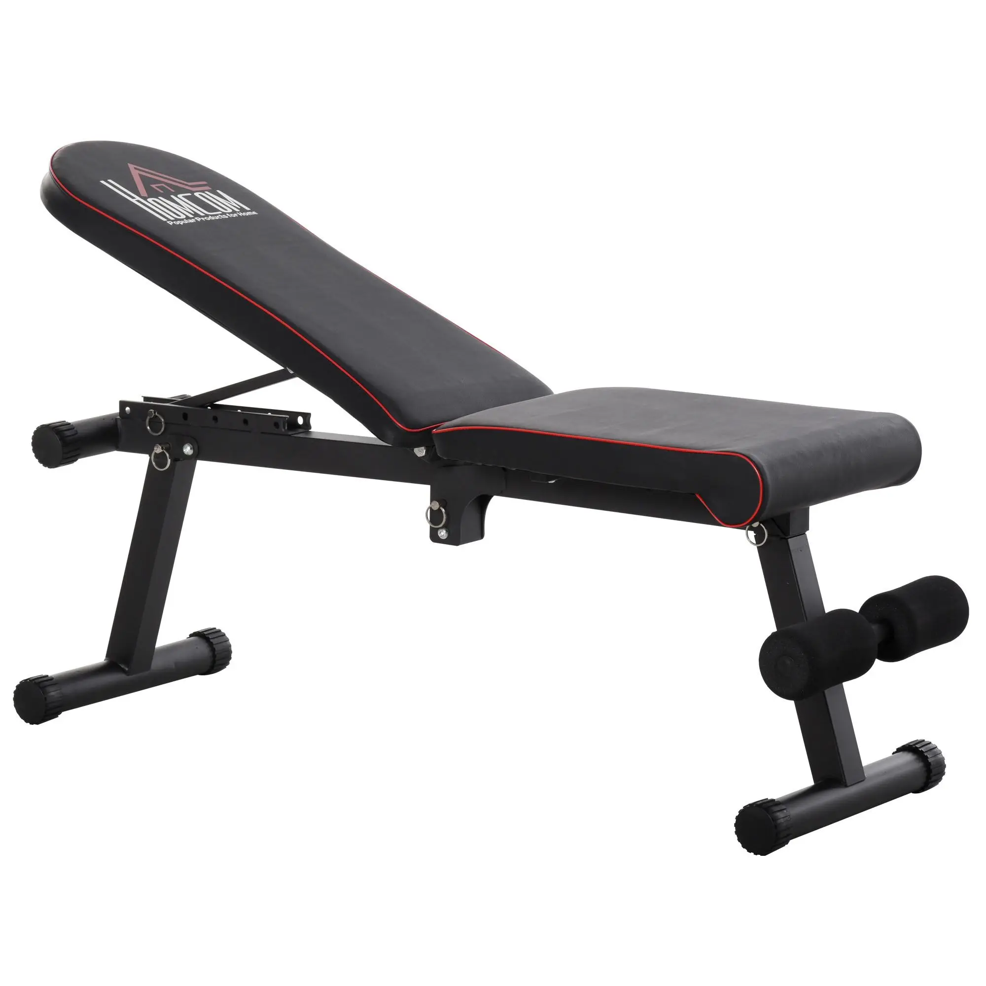 Homcom Folding Weight Bench with Adjustable Height and Adjustable Backrest Angle of 6 Levels 130X37X45-108 cm Black