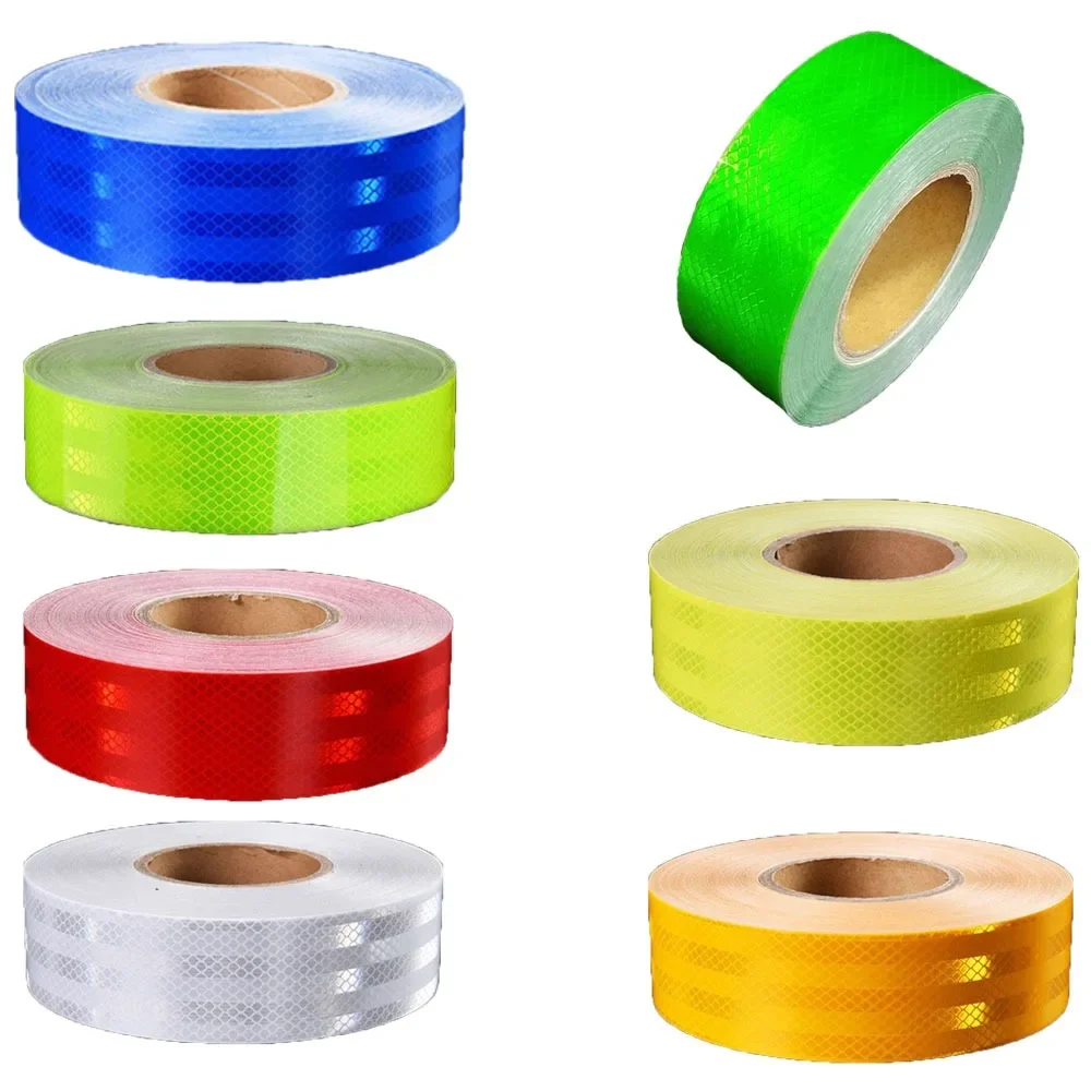 5cm*10M High Adhesive Reflective Tape Conspicuity Self Adhesive Caution Reflector Tape for Car Truck Trailer Warning Tape