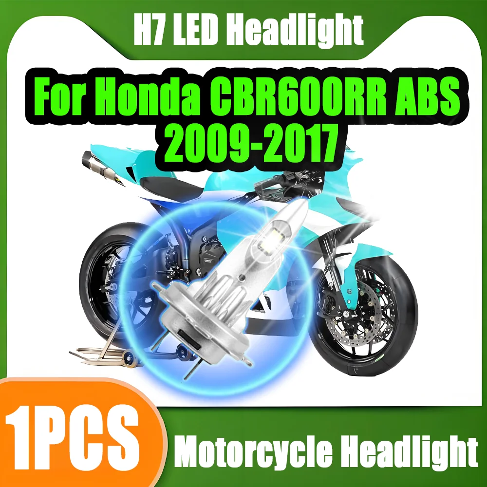 

1PCS Motorcycle Light 60W High Power H7 LED Headlight 6000K White Plug and Play 3570 CSP Chips For Honda CBR600RR ABS 2009-2017