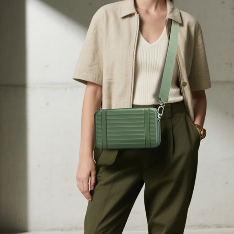 

Mini Travel Luggage Messenger Bag Unisex Creative Waterproof Running Waist Bag Wide Shoulder Strap Zipper Bag With Lining