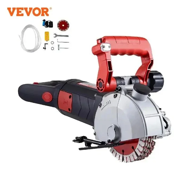VEVOR 4800 واط الجدار المطارد قاطع الخرسانة الليزر الكهربائية تهدف الأخدود ماكينة تشقيب وتجعيد الألواح الكرتون 125 مللي متر منشار دائري قطع أداة السلطة مجموعة