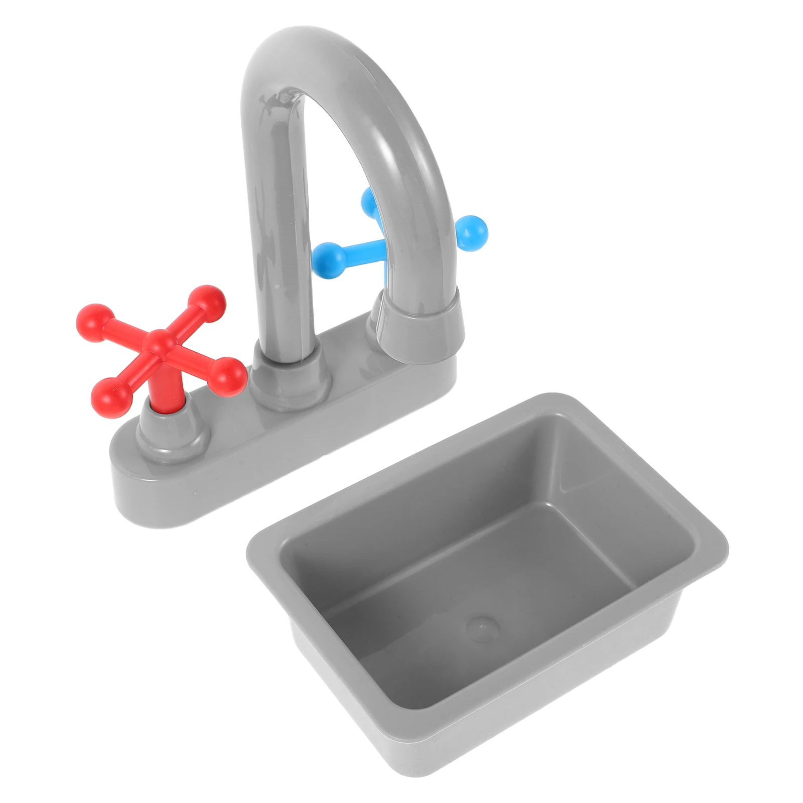 

1 set 1 Set Sink Faucet Kids Role Dishwasher Pretend Play Accessories Small Educational Faucet Basin Lightweight Play