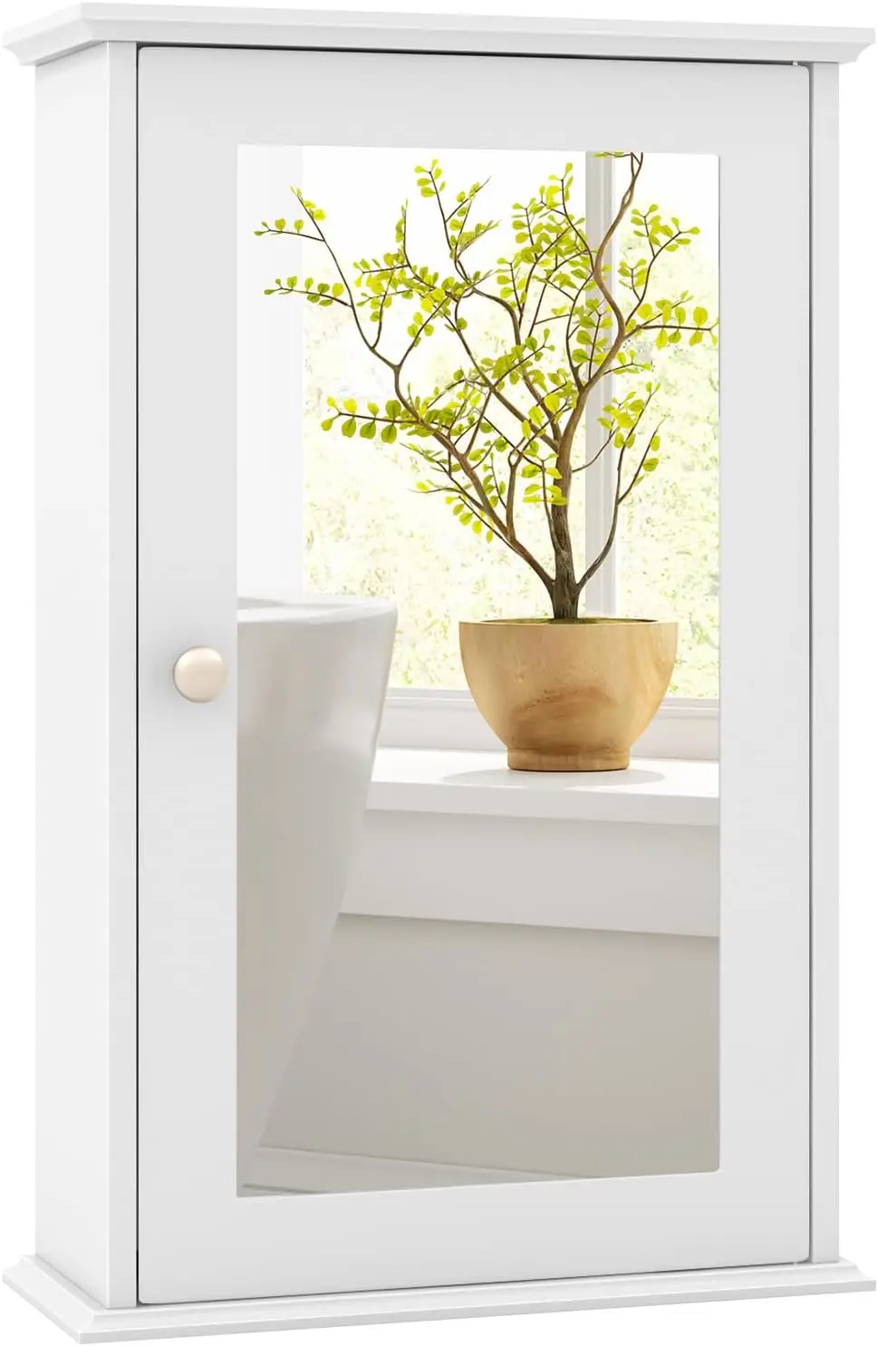 

Wall Mounted Medicine Cabinet with Mirror and Adjustable Shelf, Reversible Door Storage for Bathroom, Living Room, Hallway