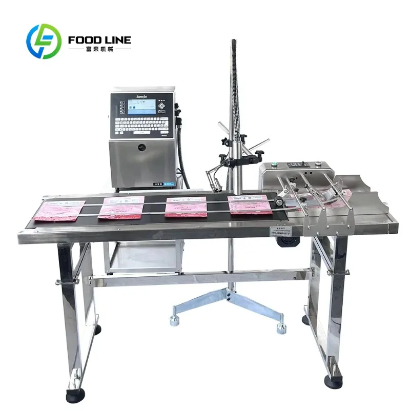 Custom Made Industrial Automatic Batch  Date Plastic Bag Pet Bottle PVC Cable Belt  Online High-Speed Printer