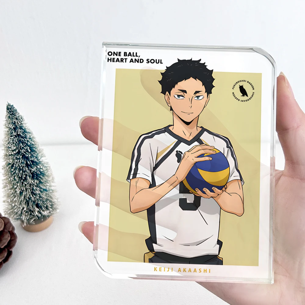 Anime Haikyuu!! Akaashi Keiji Kotaro Bokuto Oikawa Tooru Tadashi Yamaguchi Cosplay Crystal Standing Sign Decoration Xmas Gift