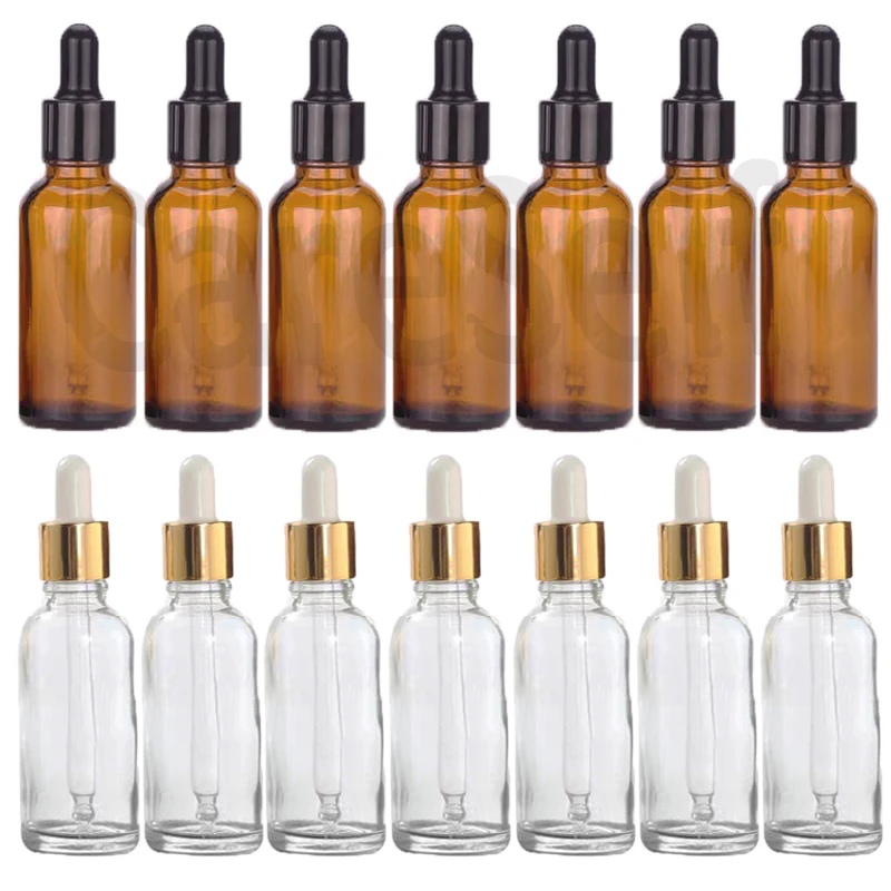 

28pcs 15/30/50ml Golden Empty Dropper Bottle Essential Oil Glass Bottle Refillable Aromatherapy with Funnel Glass Eye Dropper