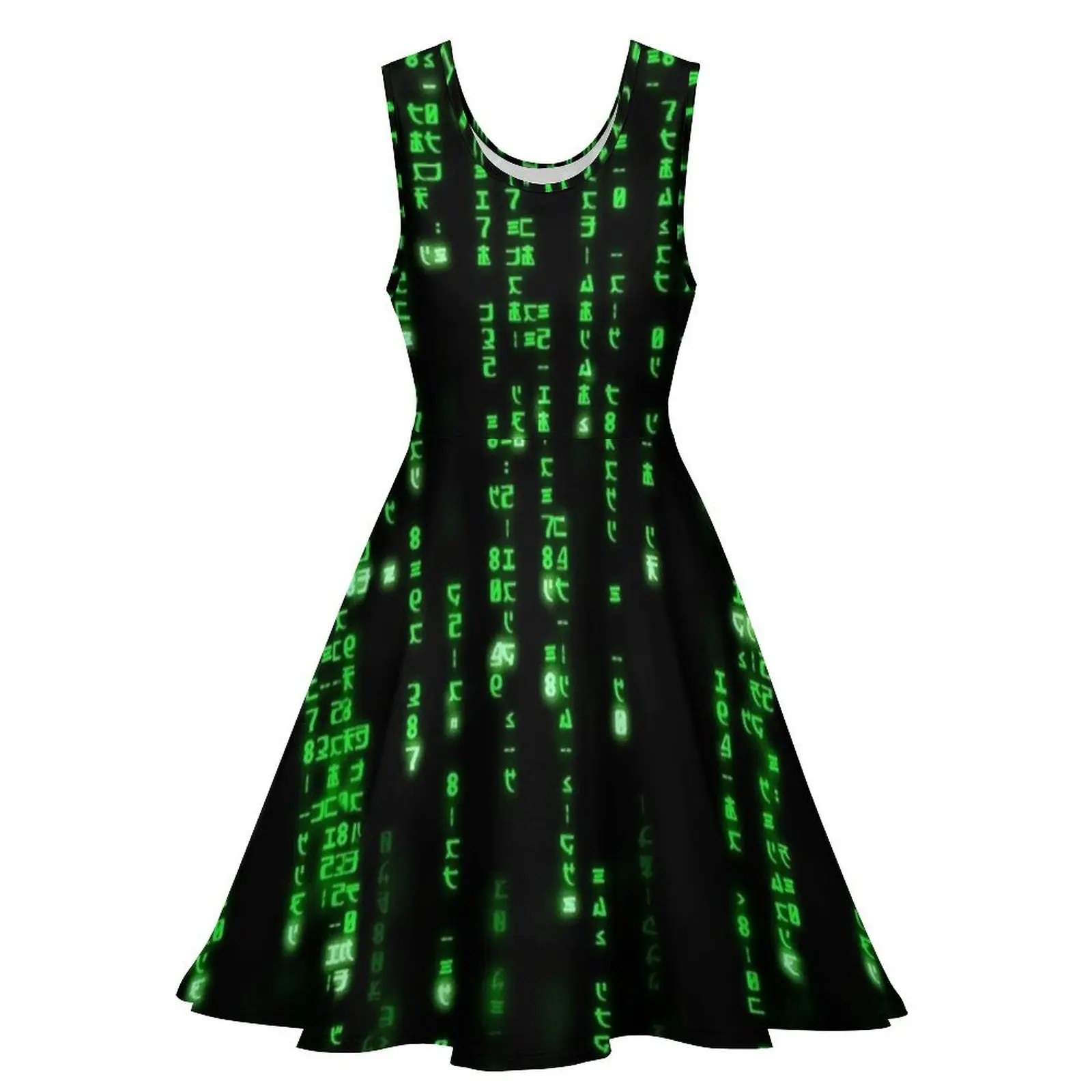 Binary Code - The Matrix Program Sleeveless Dress cocktail dresses luxury evening dresses 2024 dresses for womens 2024