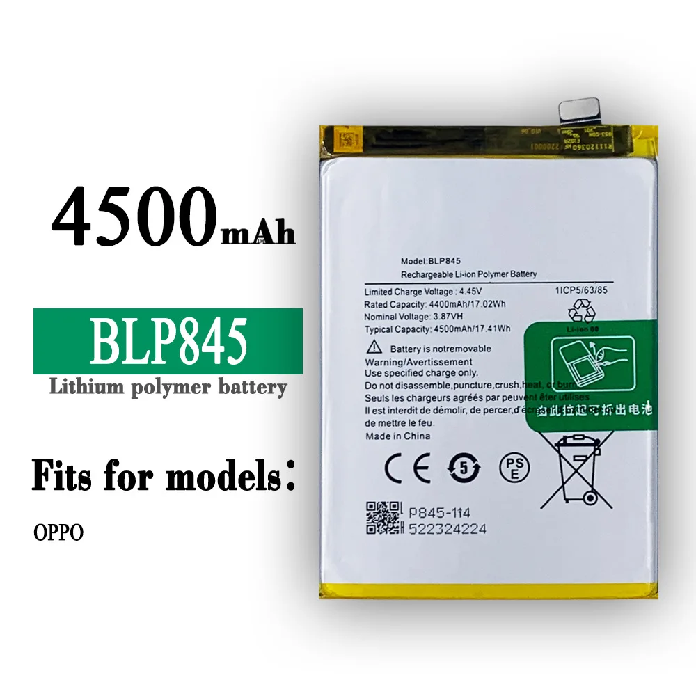 

High Quality Replacement Battery For OPPO ONE PLUS 1+Nord CE BLP845 4500mA Large Capacity Built-in Batteries