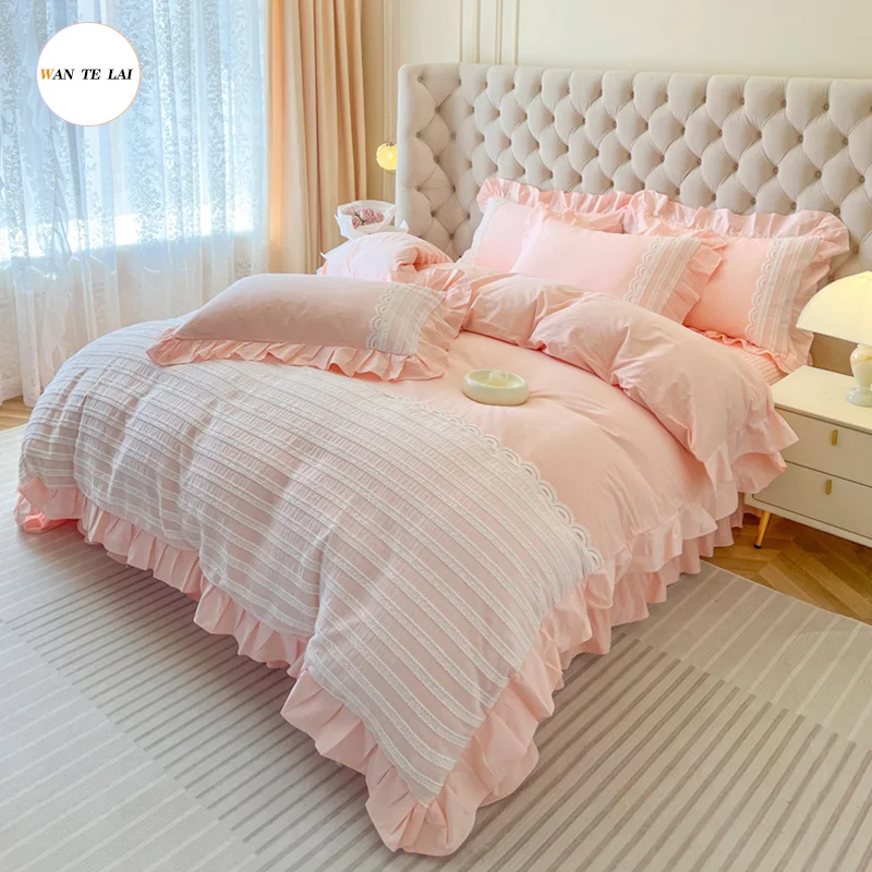 

cotton duvet covers bed sheets pillowcases all cotton princess style bedding set high-quality