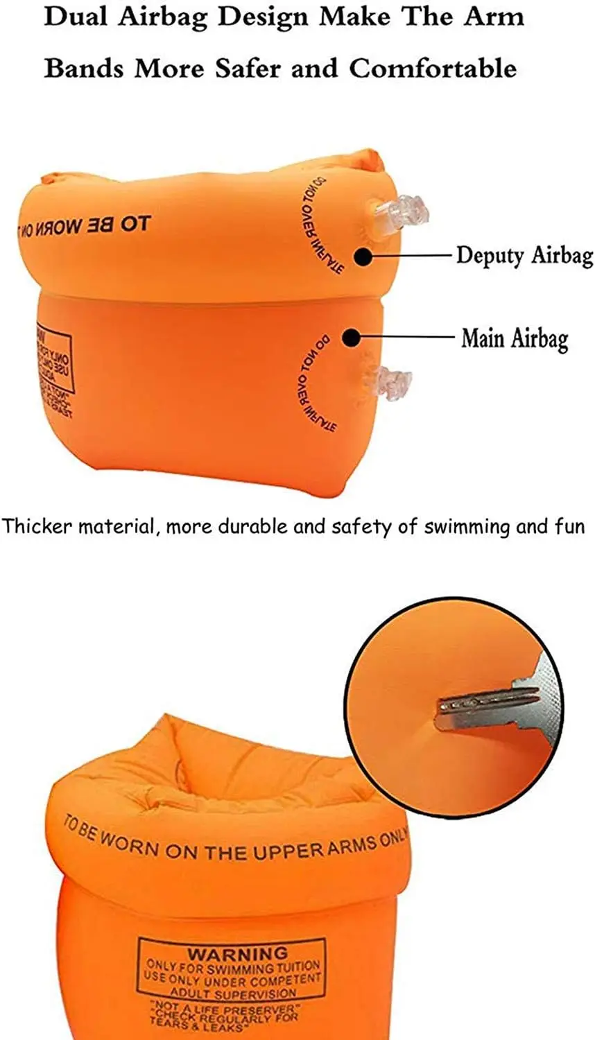 3PAIRS PVC Arm Floaties for Adults Kids Inflatable Swim Arm Bands Water Wings Floater Sleeves Swimming Rings Tube Armlets