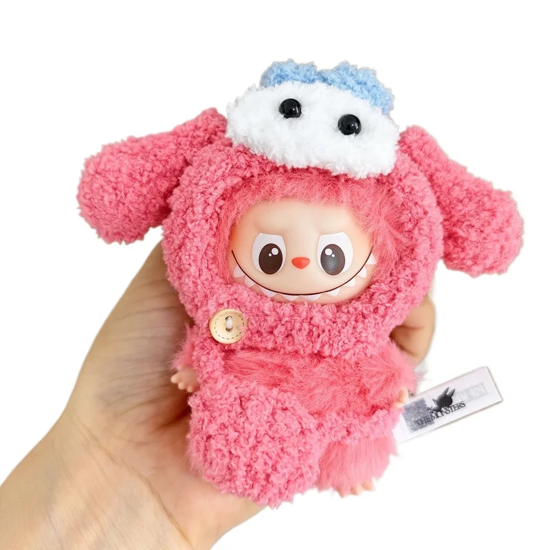 Labubu 4.0 اليدوية دمية الملابس عقال أفخم مناسبة ل 10 سنتيمتر دمية Labubu الصغيرة الملابس قبعة وحقيبة كروسبودي لا دمية