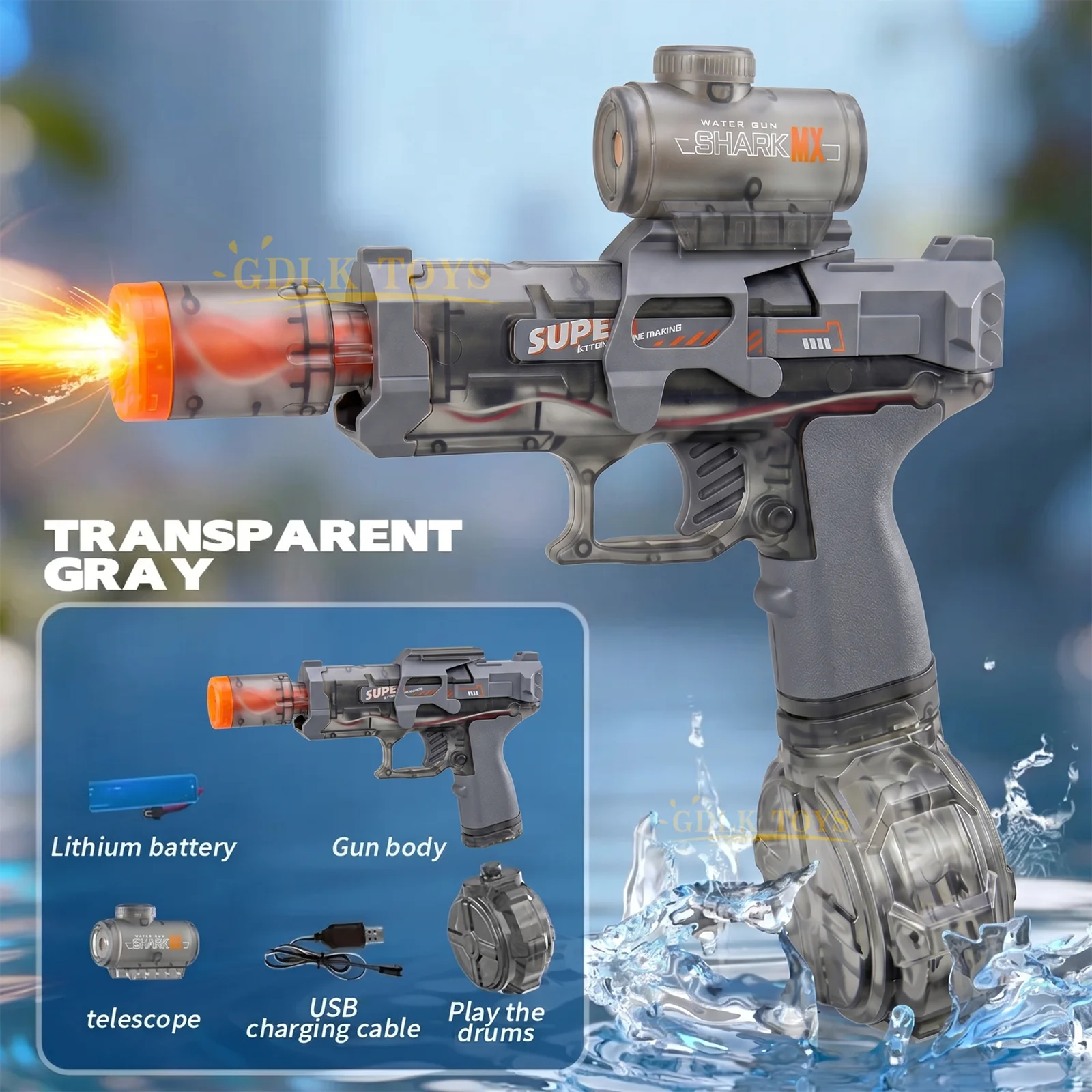 Electric Water Guns For Adults Powerful Squirt Automatic Water Suction Water Blasters Summer Outdoor Beach Toy For Boys Kid Gift