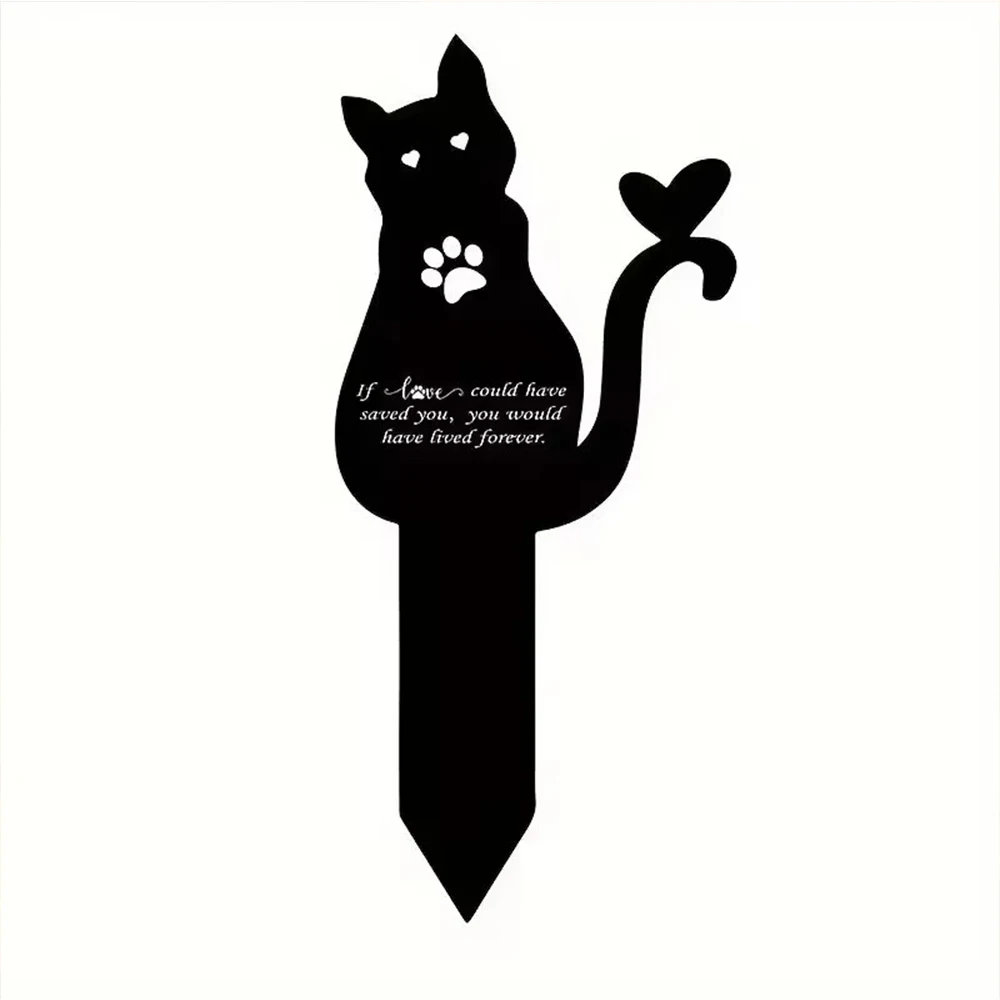 An acrylic pet memorial stake - Garden and cemetery decoration with elegant cat gravestone, pet cat memorial plaque