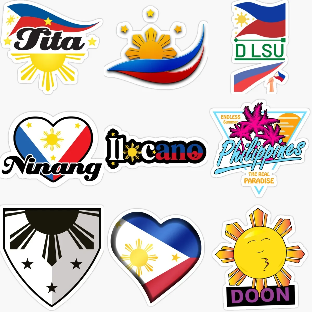 

Philippine Flag Map National Emblem Sun Creative PVC Stickers for Car Helmet Wall Window Fridge Table Decoration Accessories