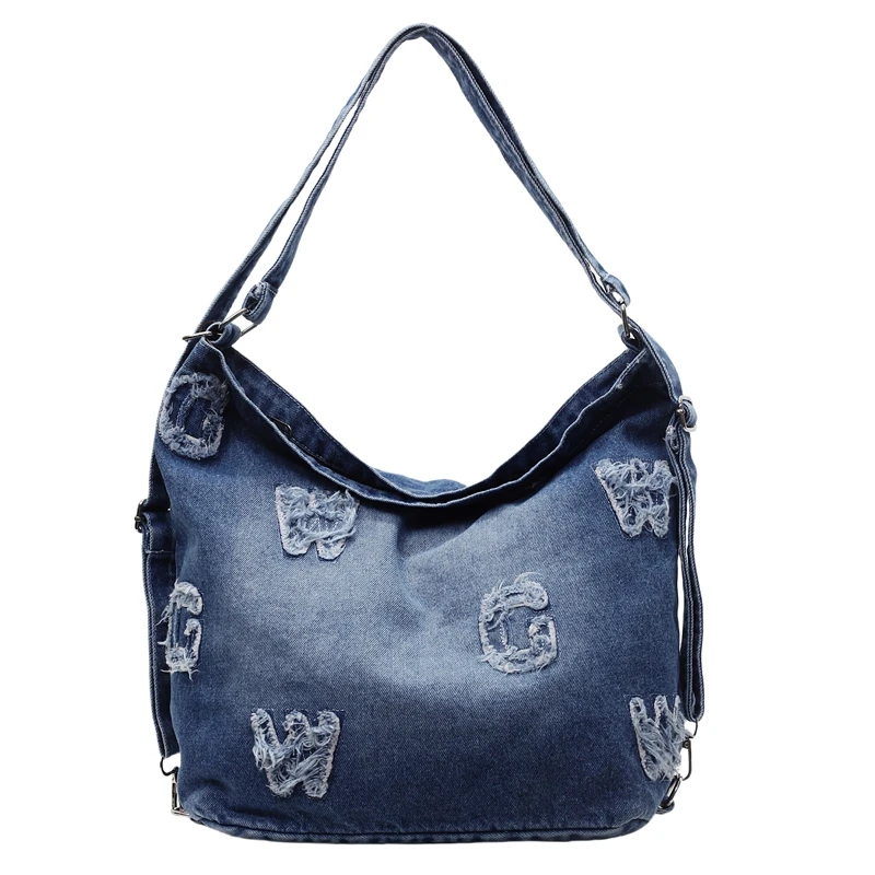 الدنيم عالية الجودة رسالة موضة حقائب الظهر عادية متعددة الاستخدامات 2025 رائجة البيع حقائب نسائية سستة العصرية حقيبة ظهر ذات سعة كبيرة