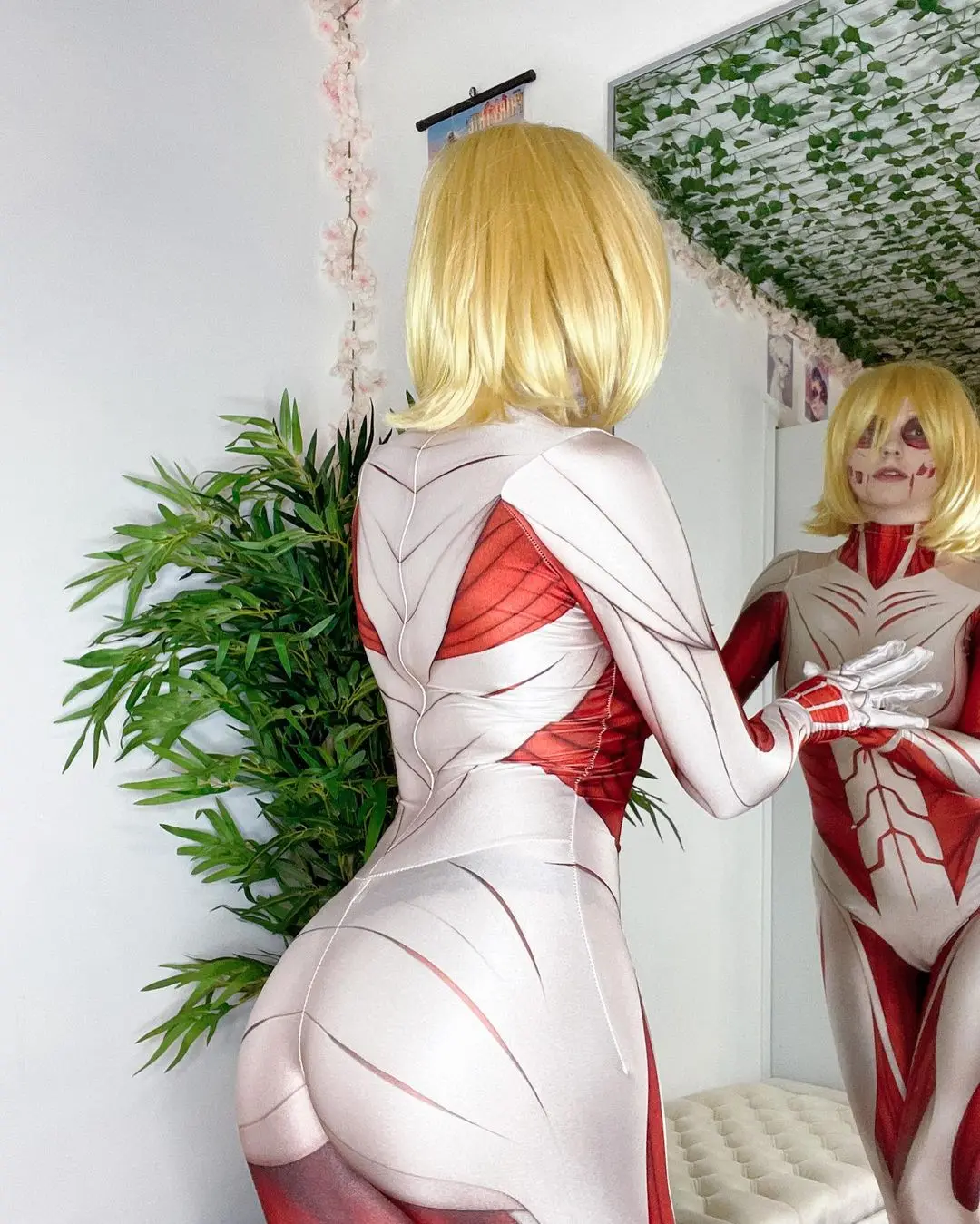 Halloween Annie Leonhardt Female Titan Cosplay Costumes Attack on Titan Female Zentai Bodysuit