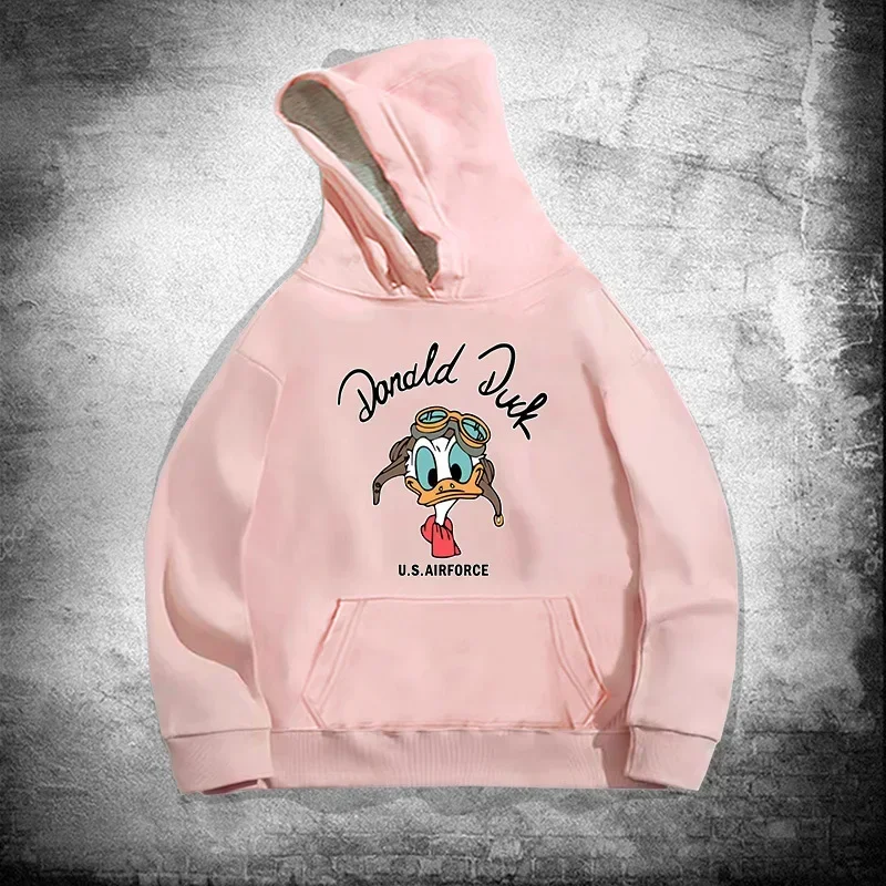 Felpe maschili modello adorabile di moda Donald Duck Loose Disney Cartoon Clothes felpe con cappuccio da uomo accogliente autunno inverno popolare