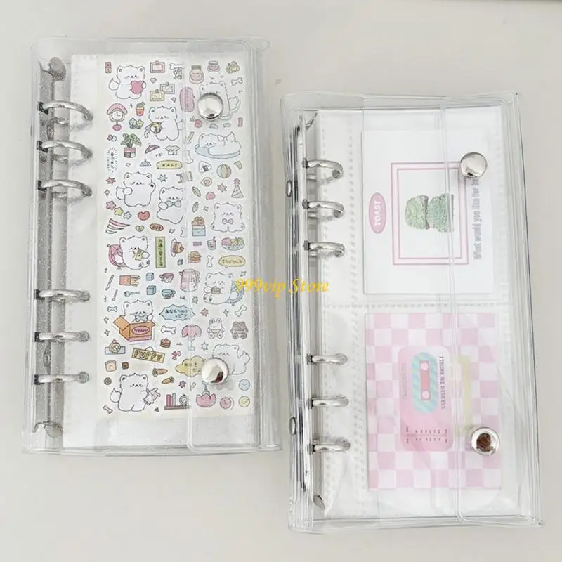 C90C 10 Pieces 6 Lochstempelstasche oder 6 Ringe PVC -Kartenordnerabdeckungen für Fotokard