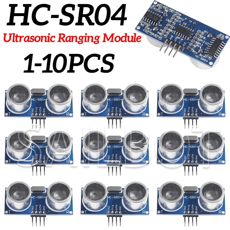 1-10PCS HC-SR04P HC-SR04 Ultrasonic Ranging Module Ranging Sensor Module 3-5.5V Wide Voltage Performance Is Stronger