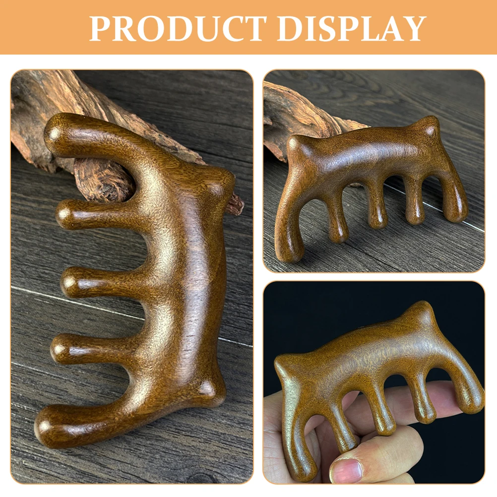 

Wooden Scalp Massager Comb Multifunctional Body Acupoint Massage Tool Handheld Smooth Surface Durable Practical Wood for Family