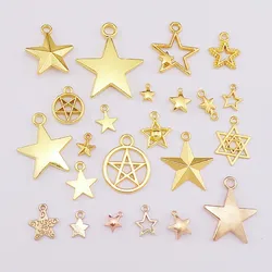 20pcs Gold Color Metal Small Star Charms Pendant Zinc Alloy DIY Jewelry Making Accessories for Bracelet Necklace