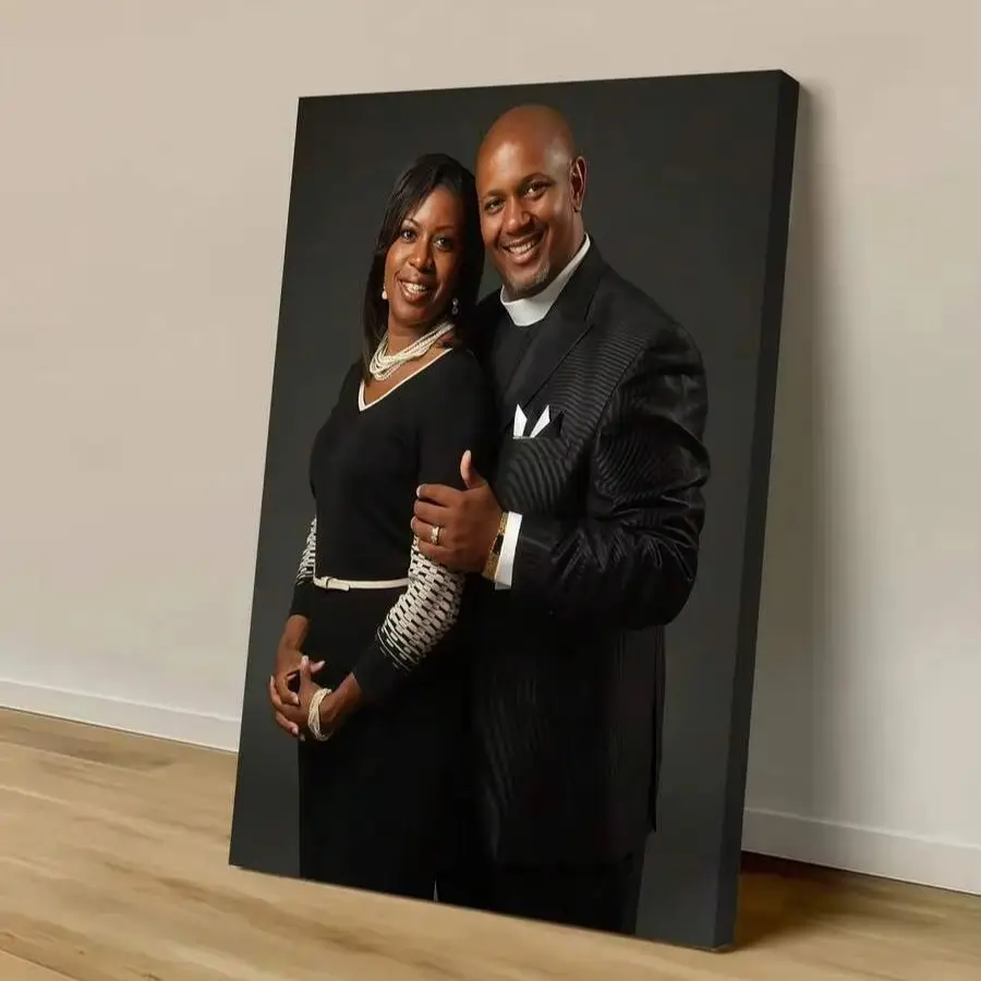 1PC Custom Photo Canvas Frameless Fabric Poster for Parents, Personalized Wall Art, Birthday Gift & Bedroom Wall Decor