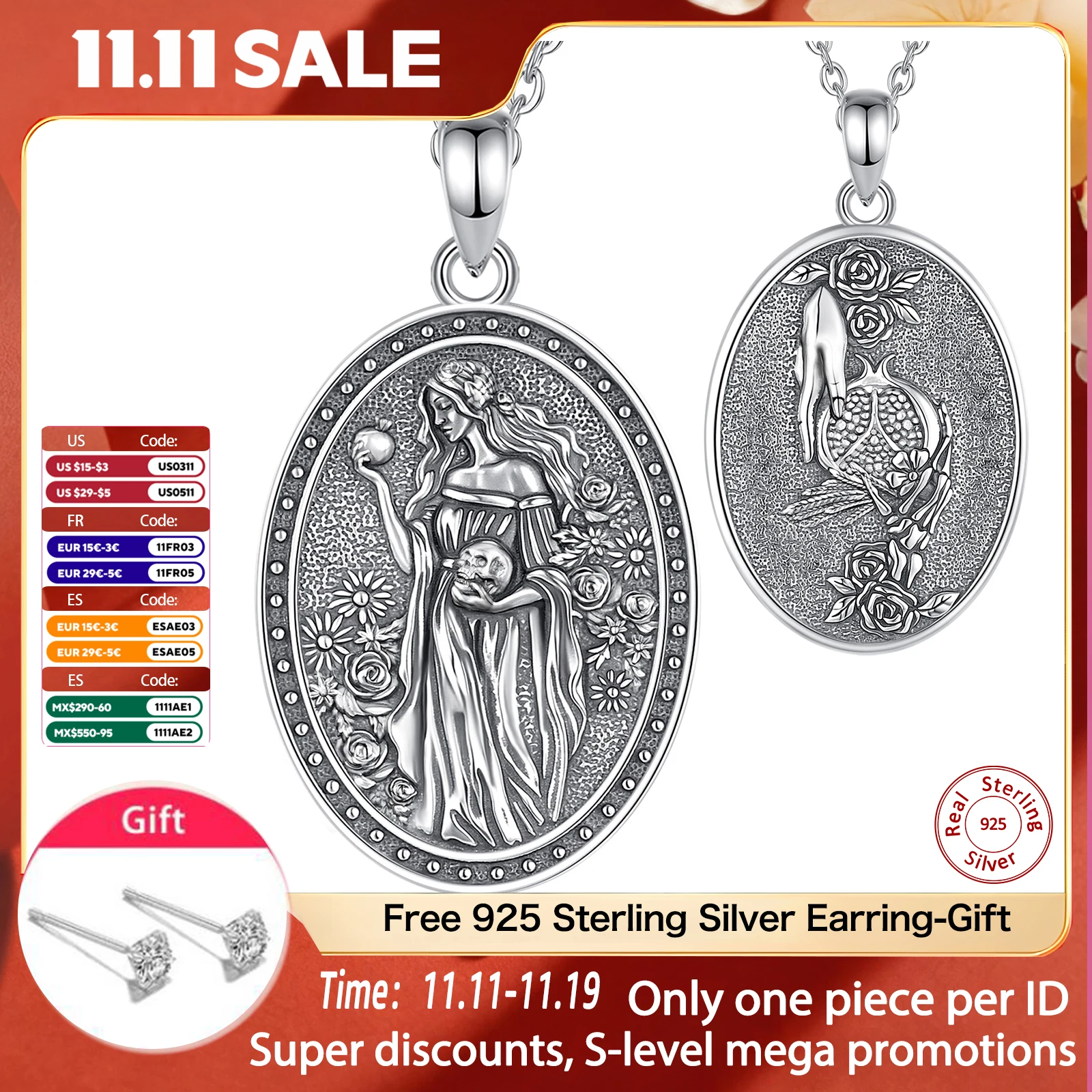 

Eudora стерлингового серебра 925 пробы, ожерелье с хурмой темной богини, кулон с черепом граната, греческая мифология, ювелирные изделия Викка, женский подарок