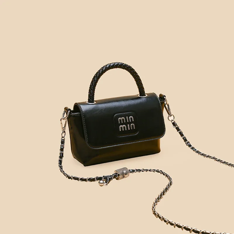 

Модная однотонная кожаная сумка через плечо — парижская дизайнерская сумка-мессенджер с винтажным минималистским шармом