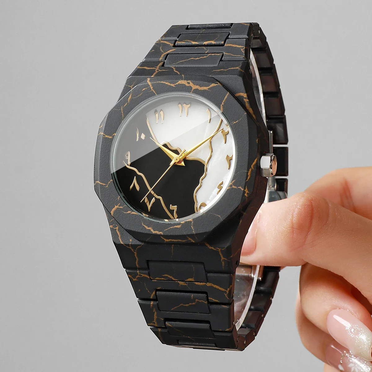 Fashio Marble Texture Unisex Watches Casual Plastic Band Men Women Sports Quartz Wristwatch Clock Relogio FemininoWithout Box