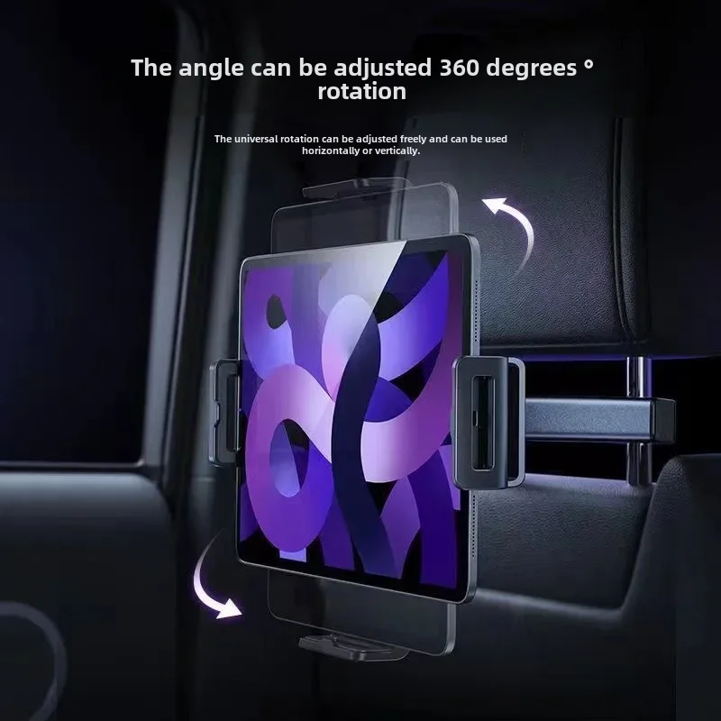 Car Headrest Mobile Phone Holder Car Rear Headrest 360 ° Rotating telescopic multifunctional flat bracket universal