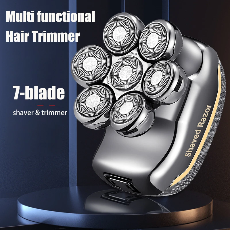 RUCHA 7D Head Shavers for Bald Men 5 in 1 Electric Razor Grooming Kit Detachable Wet Dry for Bald Men USB Charge Head Shaver