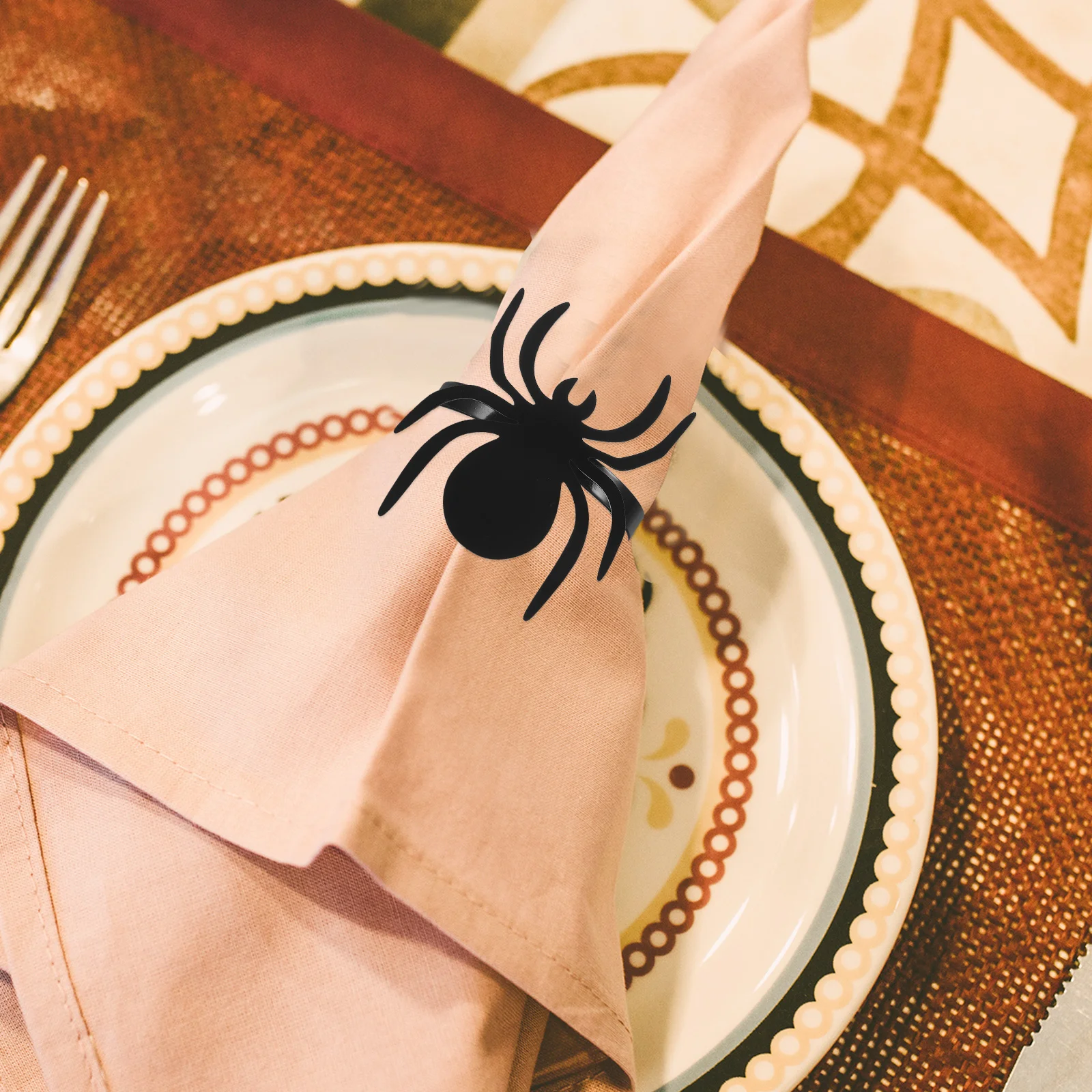

6Pcs Halloween Spider Napkin Delicate Table Decor Dining Table Accessory for Parties