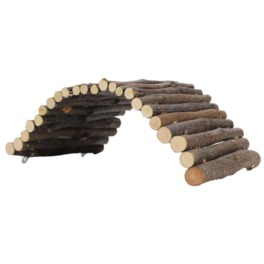 Puente de arco de madera para hámster, escalera Flexible para hámster, túnel oculto, conejo, animales pequeños, accesorios para jaula para mascotas